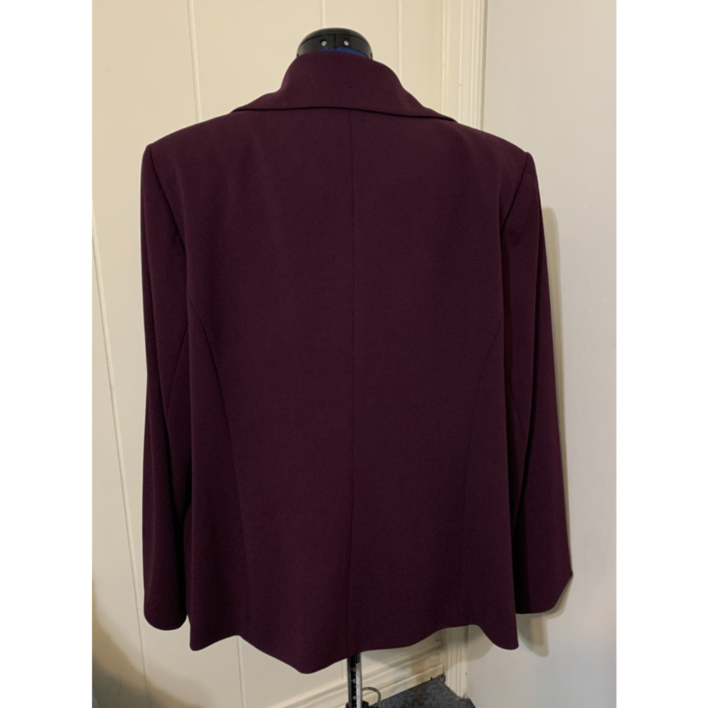 Calvin Klein Eggplant Purple Open Blazer Size 22 Women's Stretch Scuba Knit Work - Picture 3 of 8